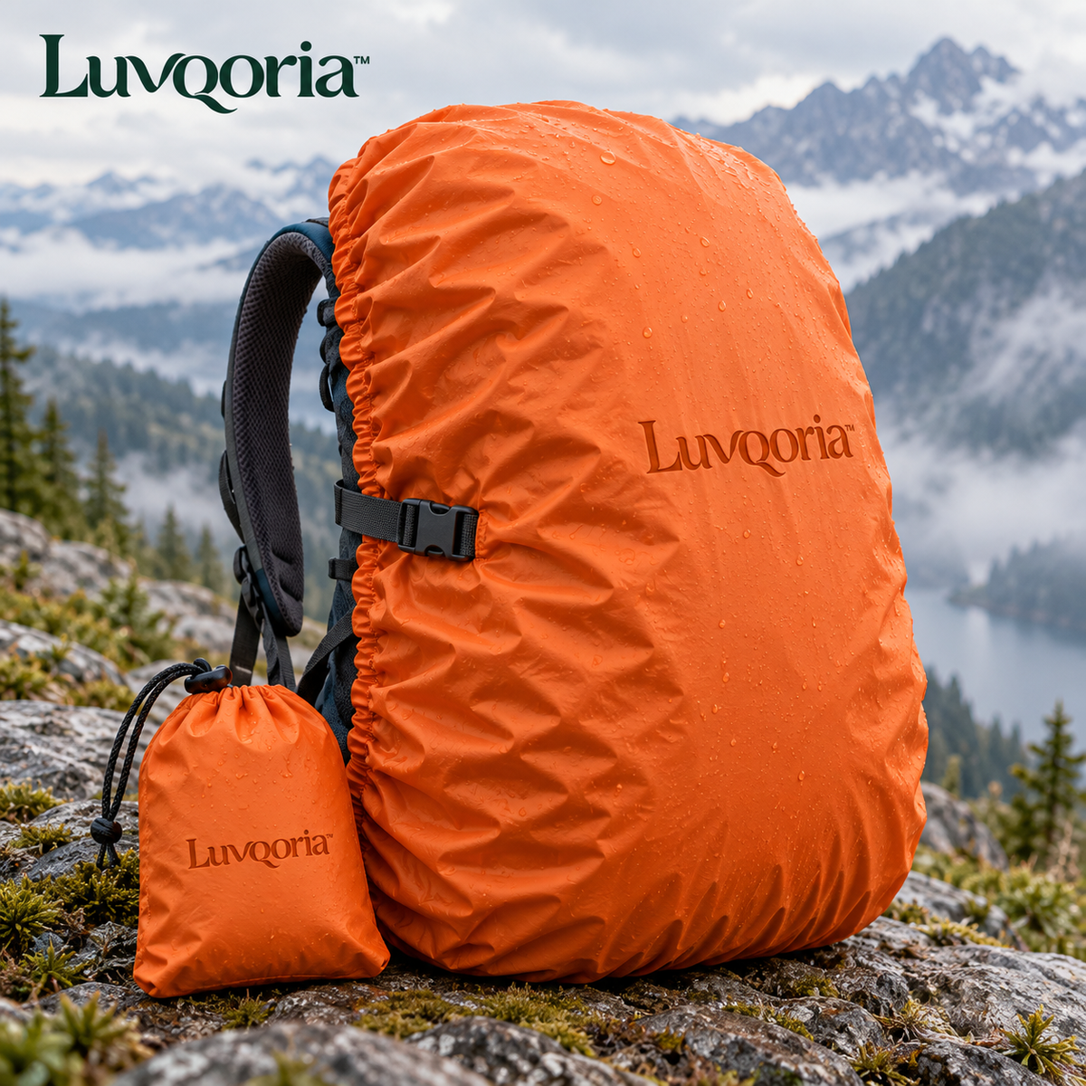 Luvqoria™ Cloudwrap Backpack Rain Cover — Packable Adjustable Pack Cover with Storage Pouch