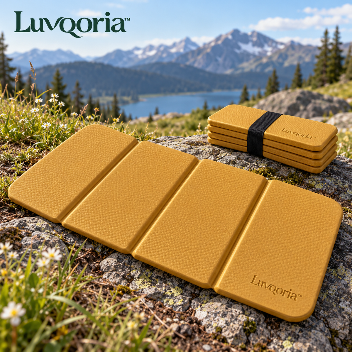 Luvqoria™ Switchfold Camping Seat Pad — Folding Foam Sitting Mat for Hiking Breaks, Picnics & Outdoor Events